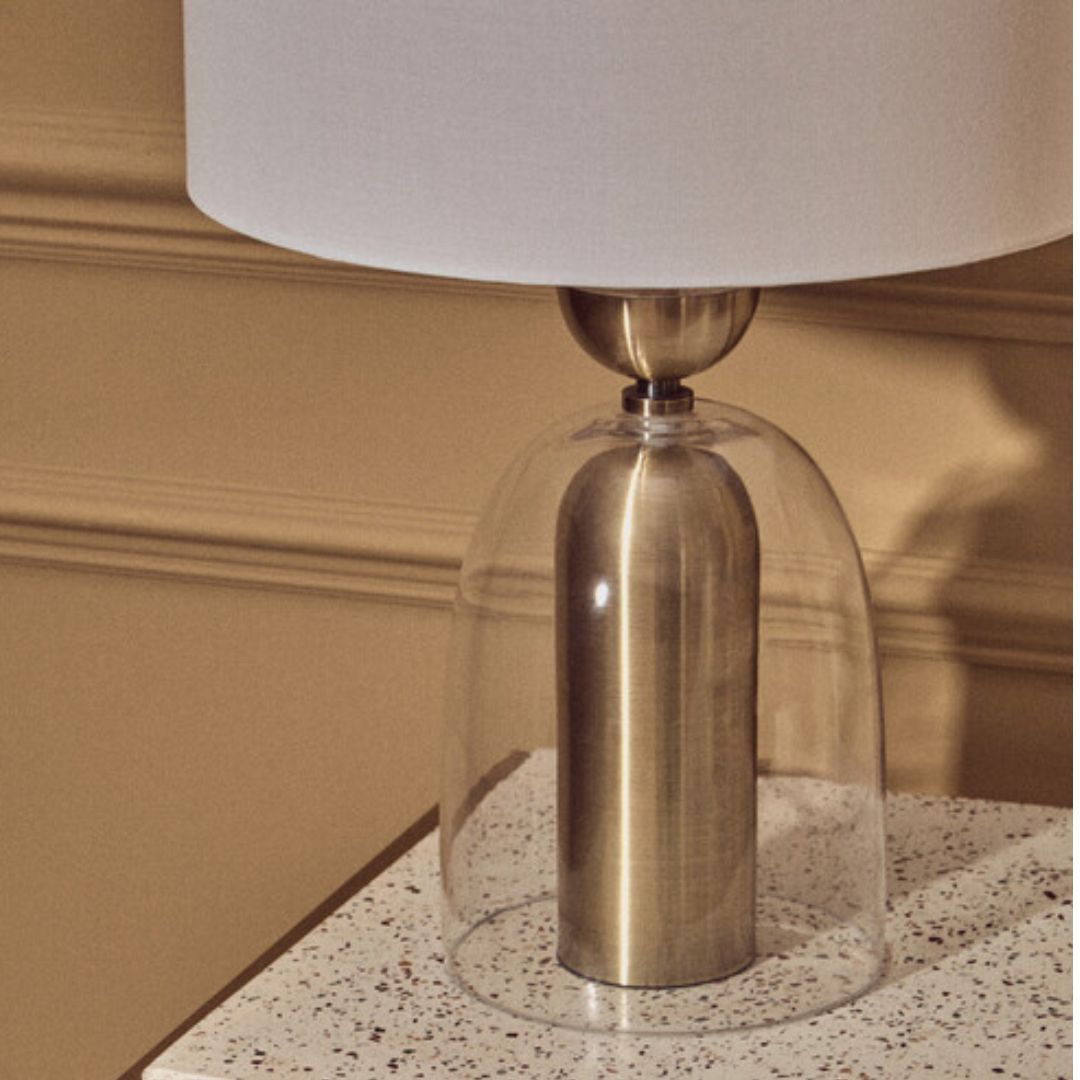 Alaric Glass Dome Brass Table Lamp - INSIDE HOUSE