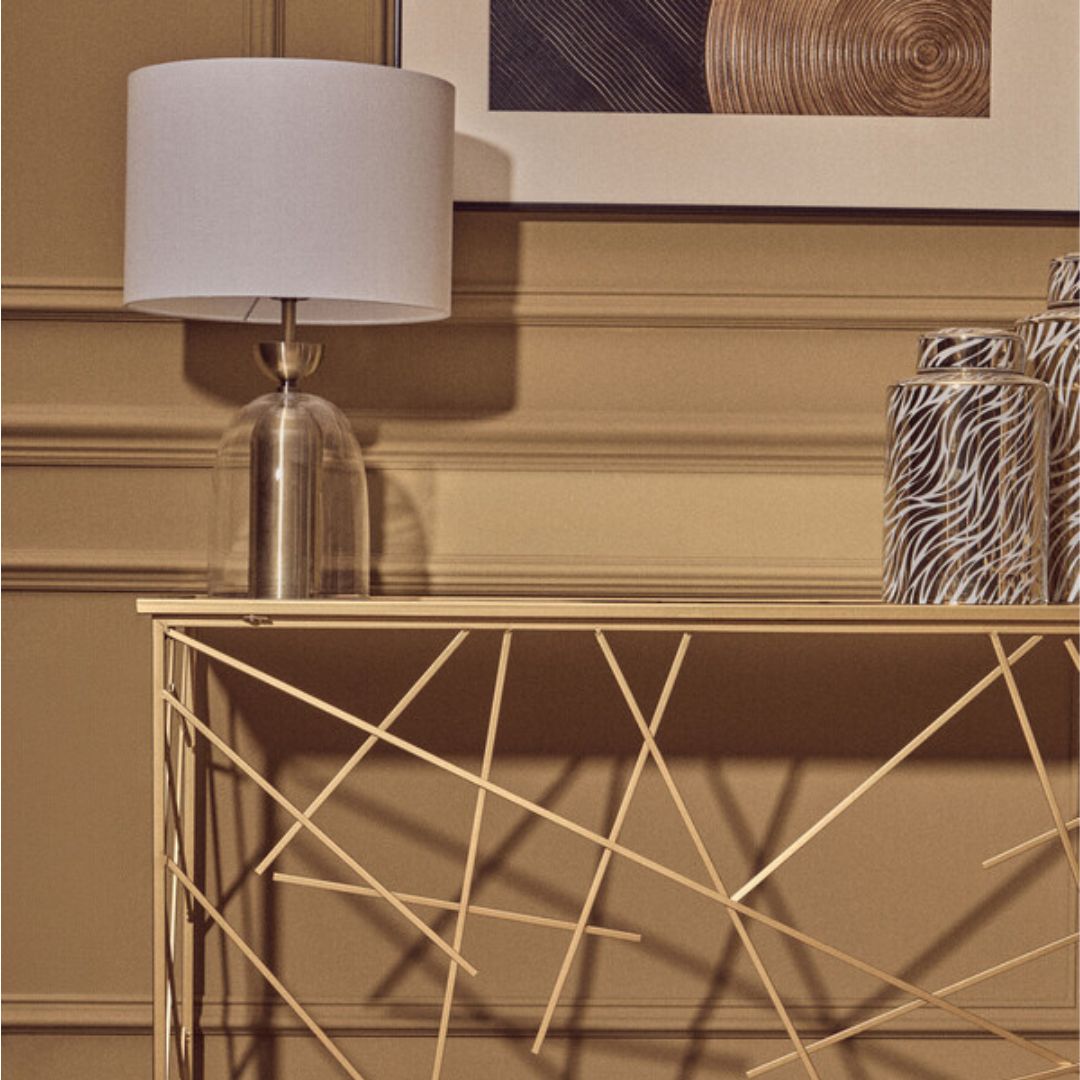 Alaric Glass Dome Brass Table Lamp - INSIDE HOUSE