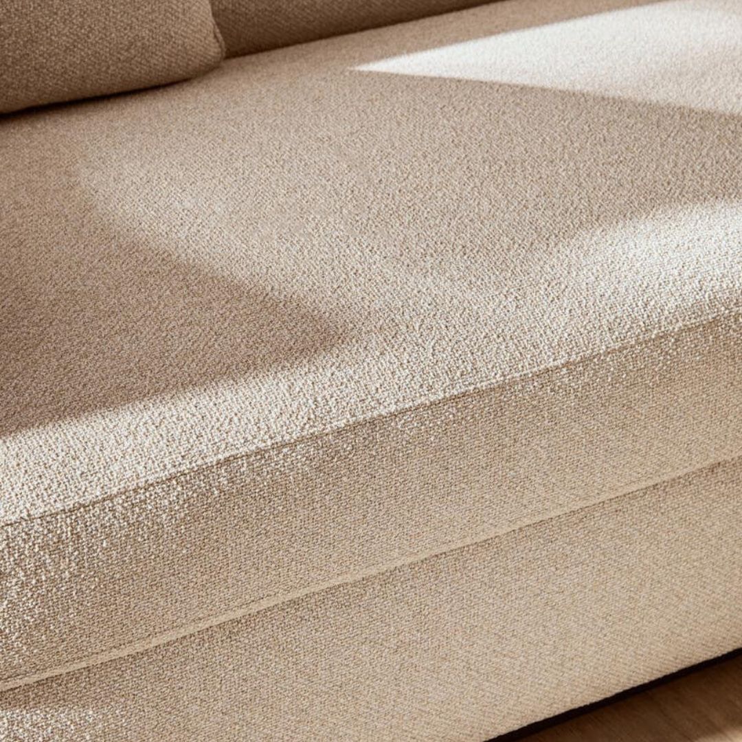 Allegra Ivory Linen Curved 3-Seater Sofa - INSIDE HOUSE