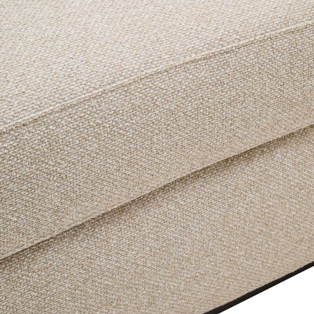 Allegra Ivory Linen Curved 3-Seater Sofa - INSIDE HOUSE