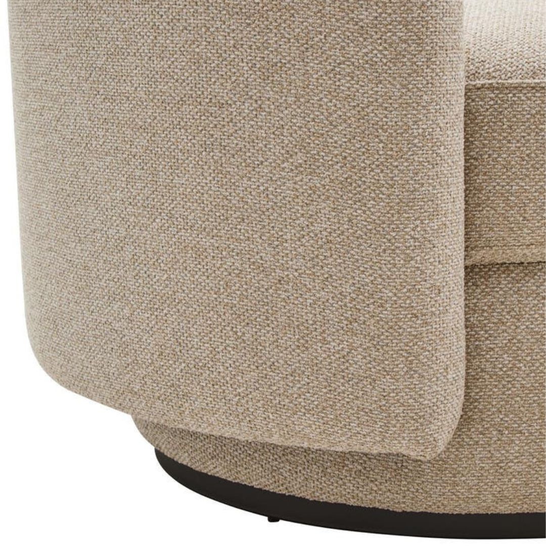 Allegra Ivory Linen Curved 3-Seater Sofa - INSIDE HOUSE