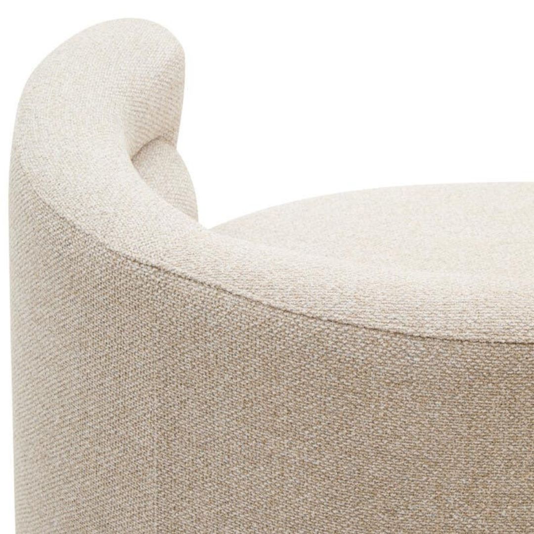 Allegra Ivory Linen Curved 3-Seater Sofa - INSIDE HOUSE