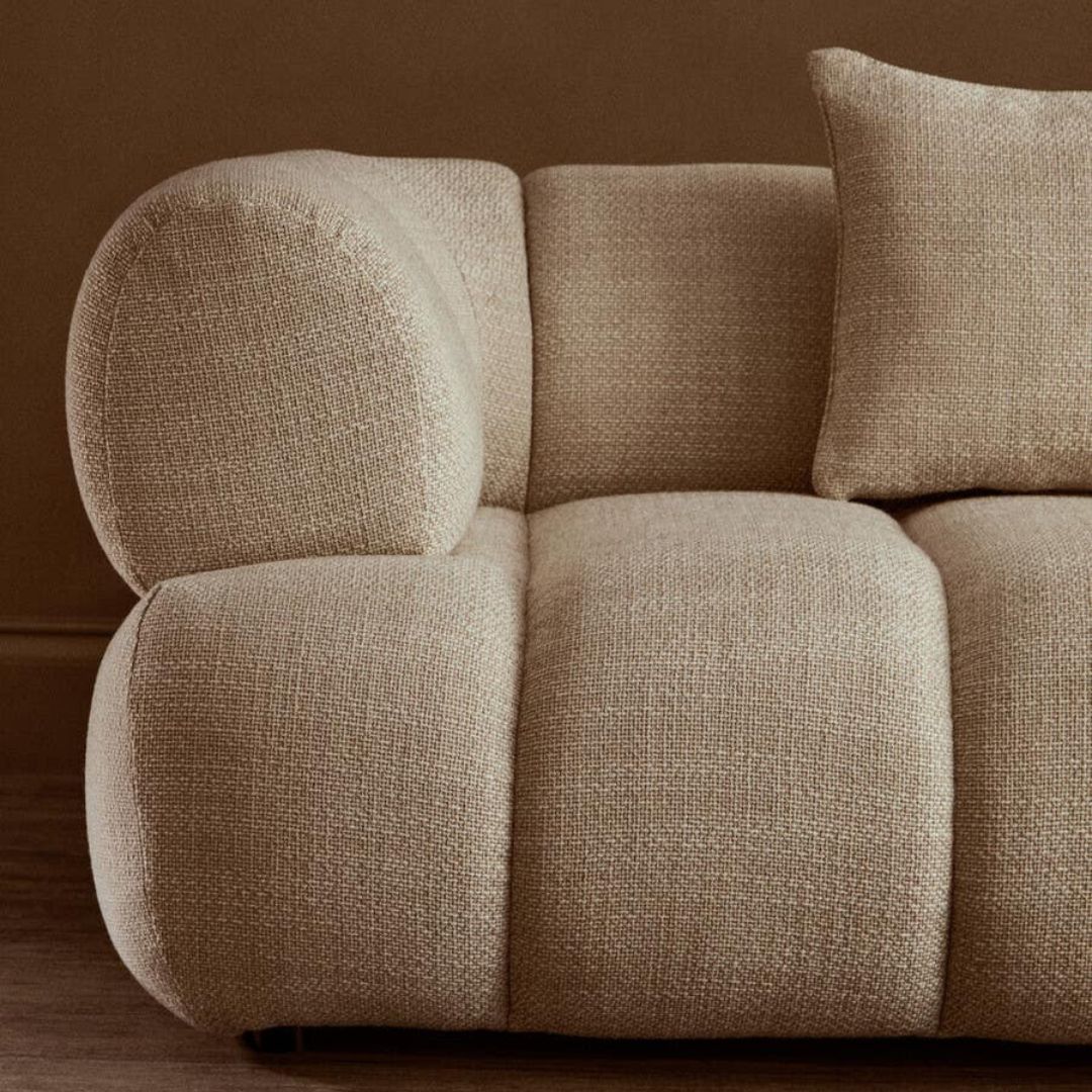 Alora Cream Linen Curved 3-Seater Sofa - INSIDE HOUSE