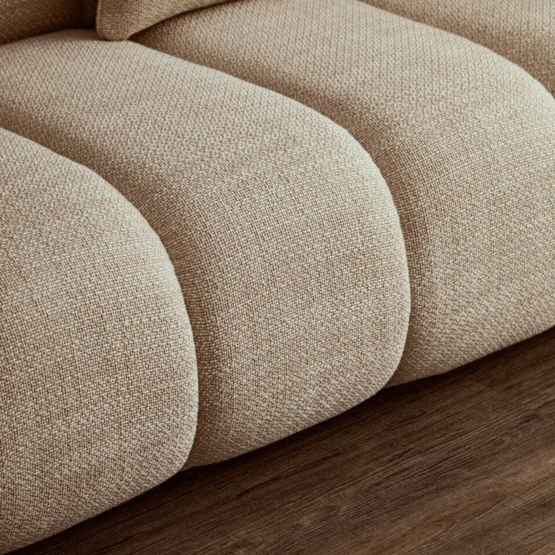 Alora Cream Linen Curved 3-Seater Sofa - INSIDE HOUSE