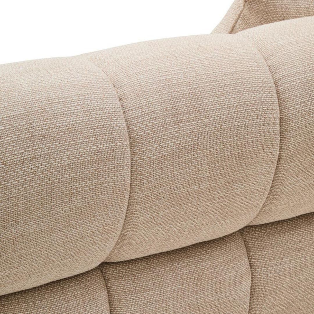 Alora Cream Linen Curved 3-Seater Sofa - INSIDE HOUSE