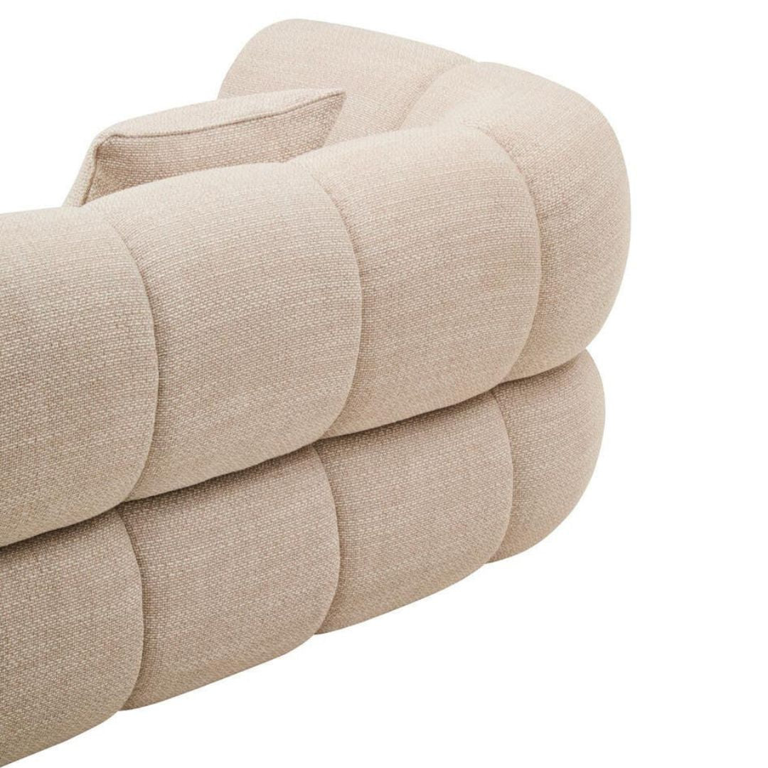 Alora Cream Linen Curved 3-Seater Sofa - INSIDE HOUSE