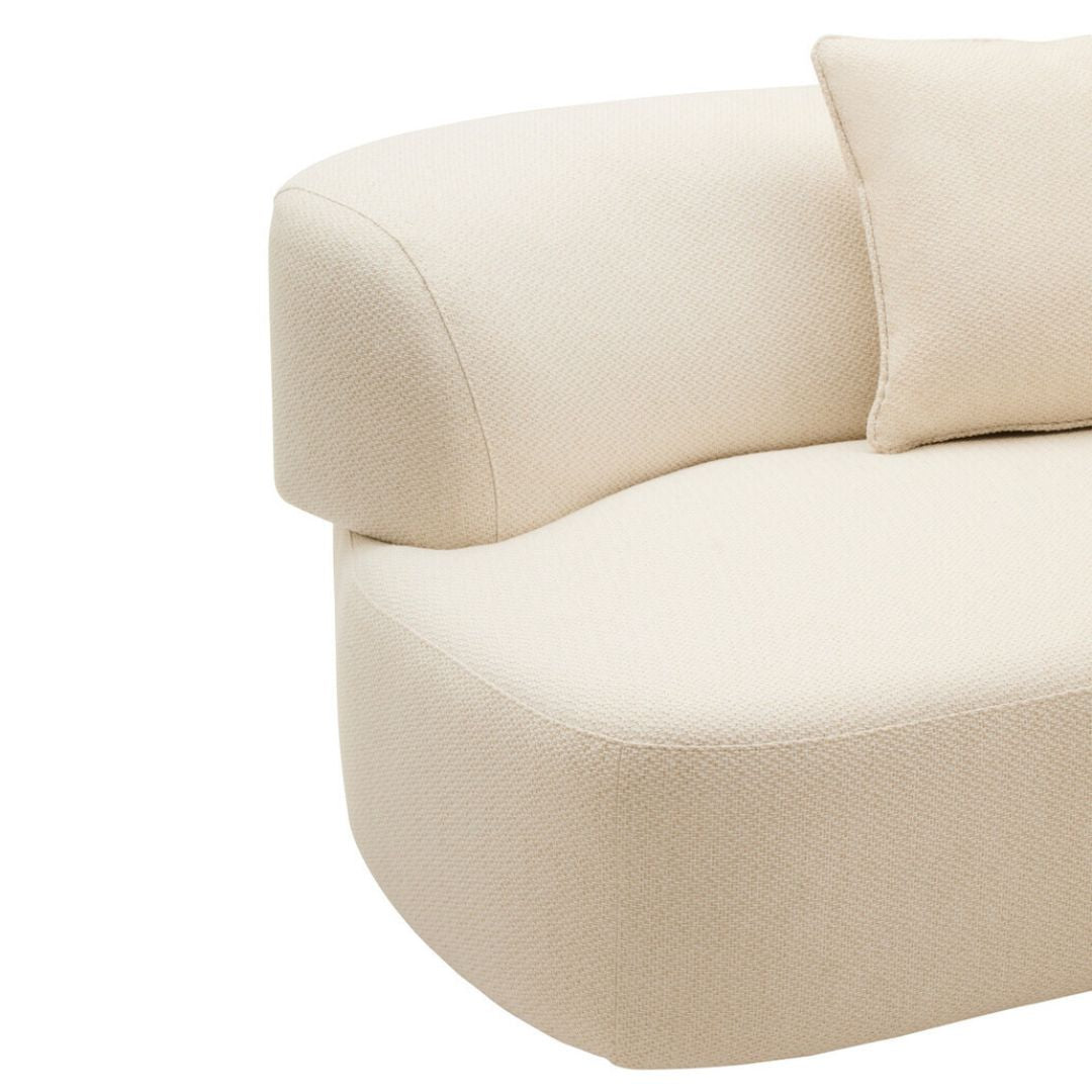 Althea Cream Linen Curved 3-Seater Sofa - INSIDE HOUSE