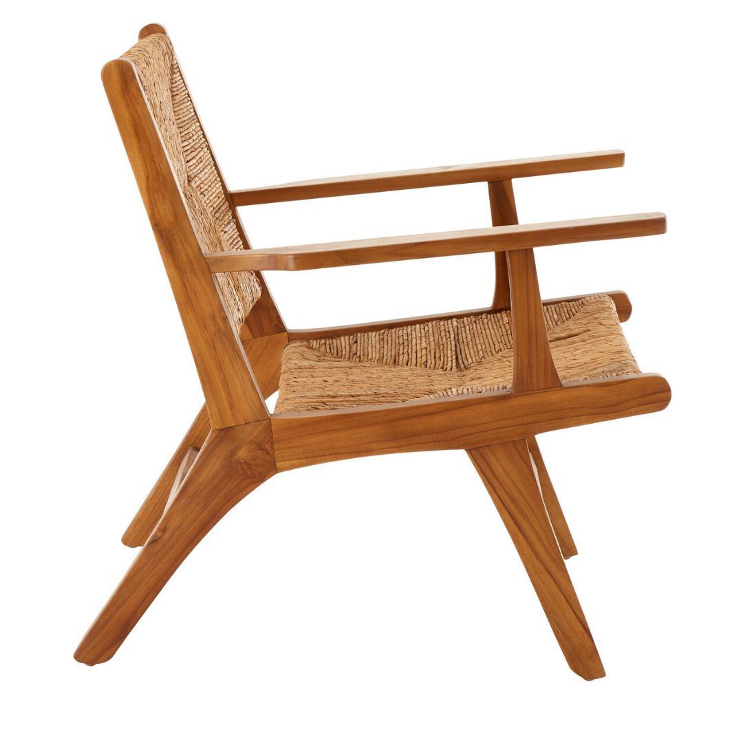Araya Natural Rattan Armchair – Teak Frame - INSIDE HOUSE