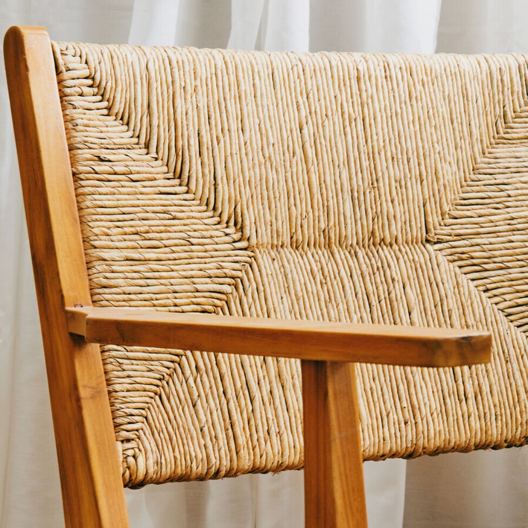 Araya Natural Rattan Armchair – Teak Frame - INSIDE HOUSE