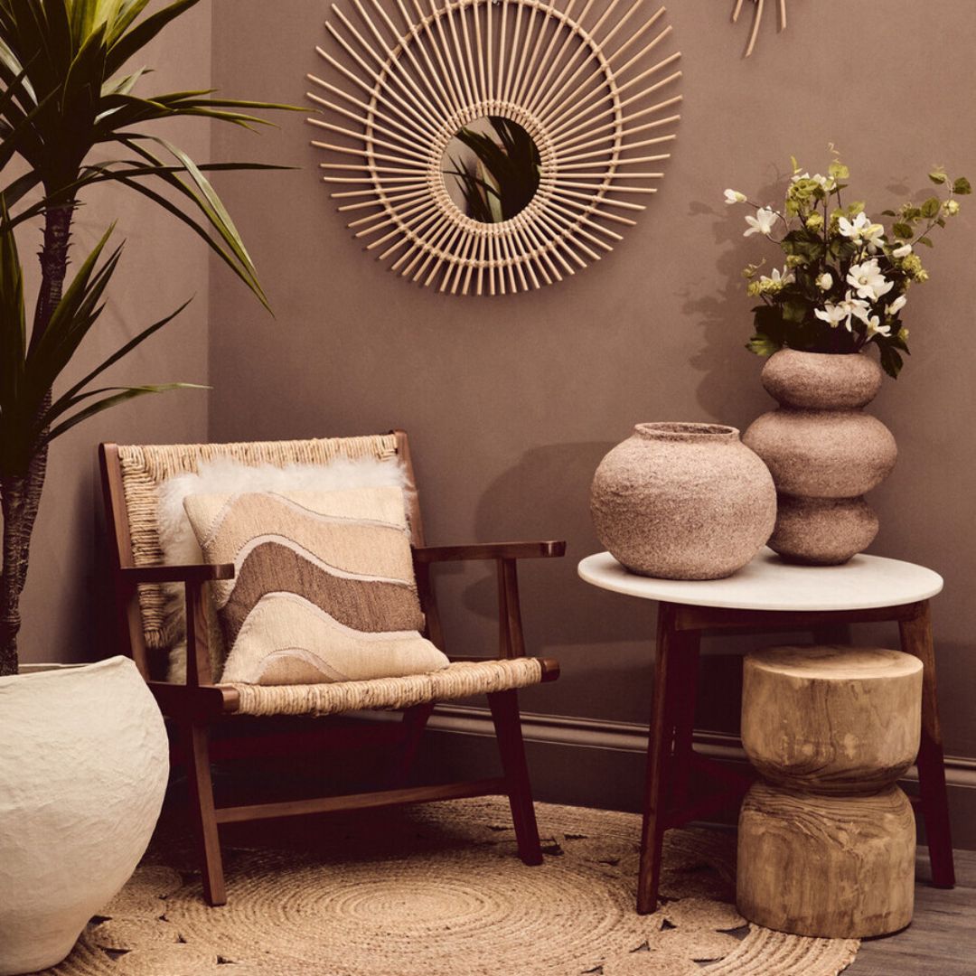 Araya Natural Rattan Armchair – Teak Frame - INSIDE HOUSE