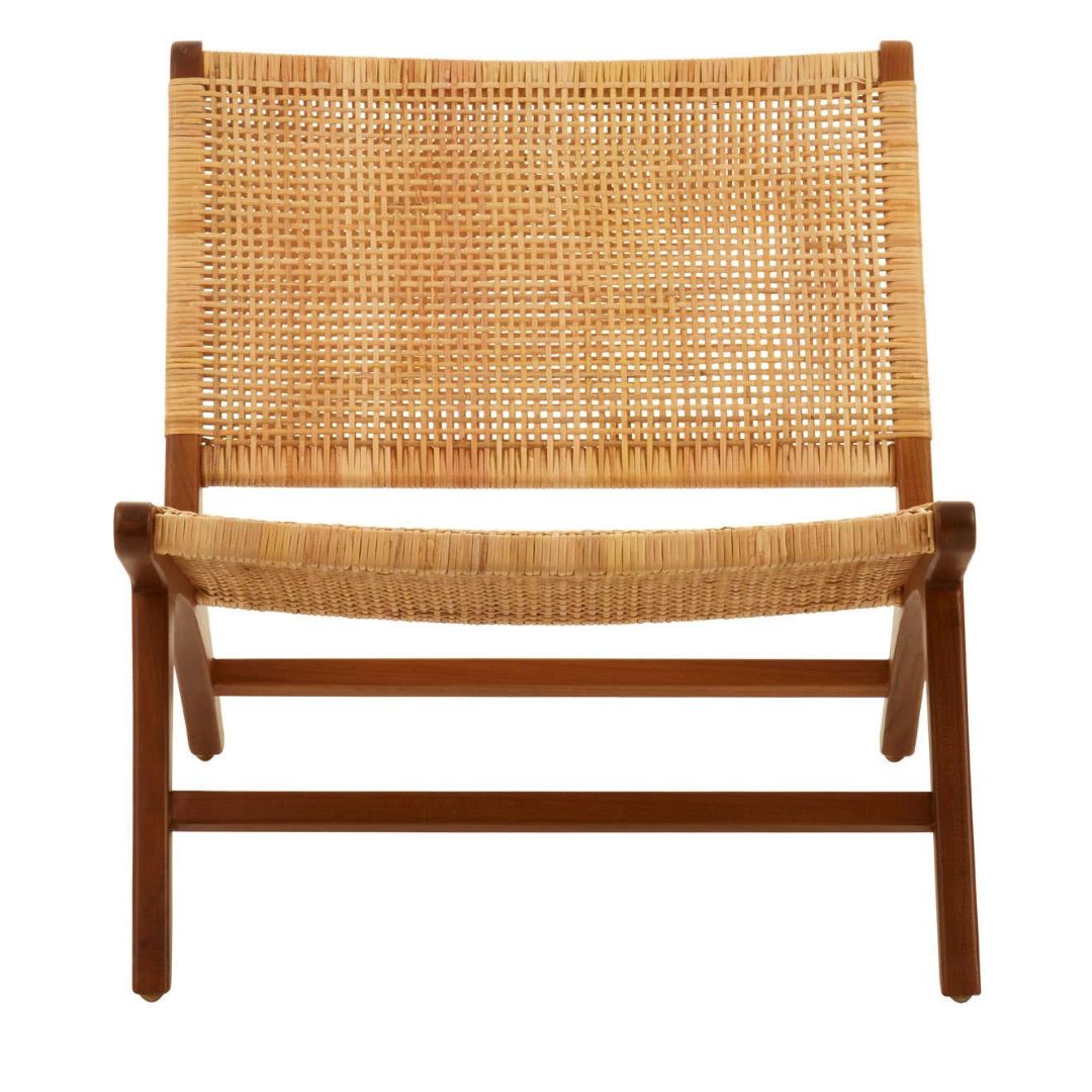 Araya Natural Rattan Lounge Chair – Teak Frame - INSIDE HOUSE