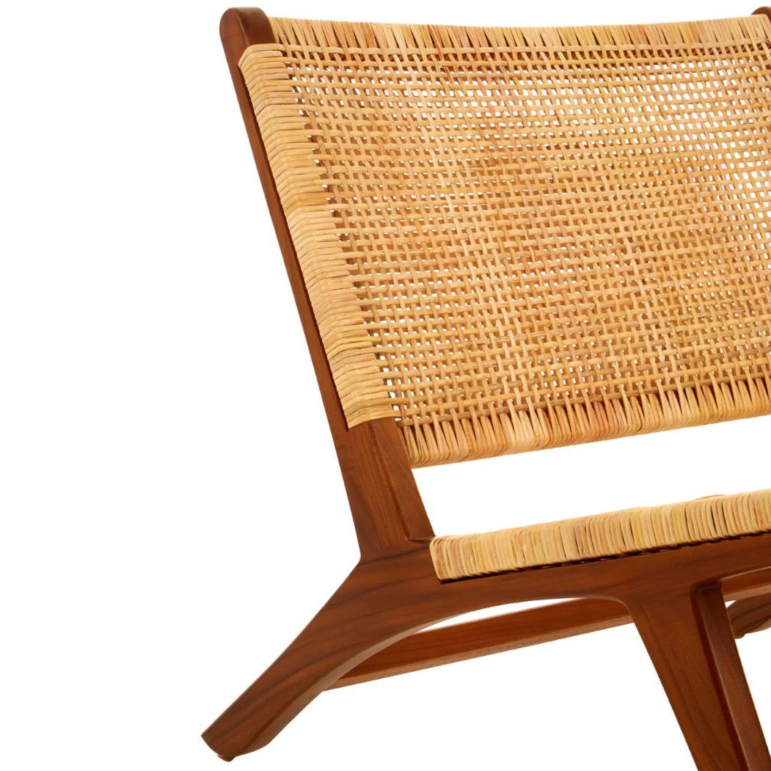 Araya Natural Rattan Lounge Chair – Teak Frame - INSIDE HOUSE