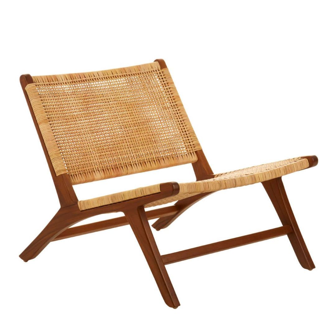 Araya Natural Rattan Lounge Chair – Teak Frame - INSIDE HOUSE