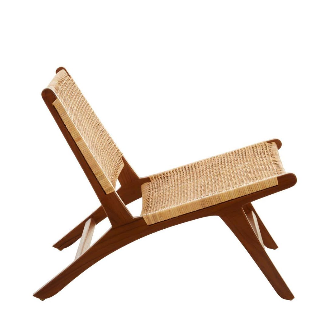 Araya Natural Rattan Lounge Chair – Teak Frame - INSIDE HOUSE