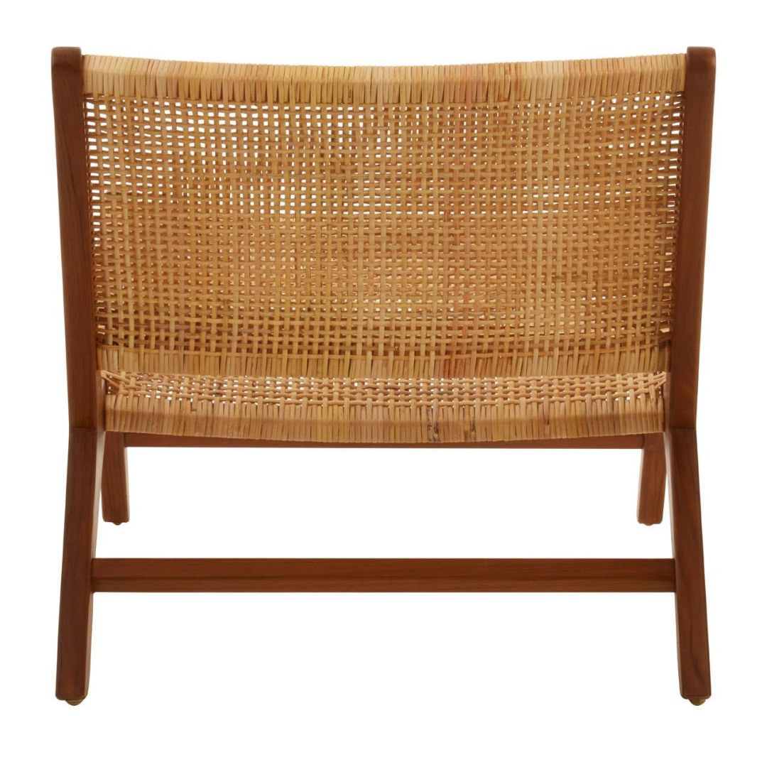 Araya Natural Rattan Lounge Chair – Teak Frame - INSIDE HOUSE