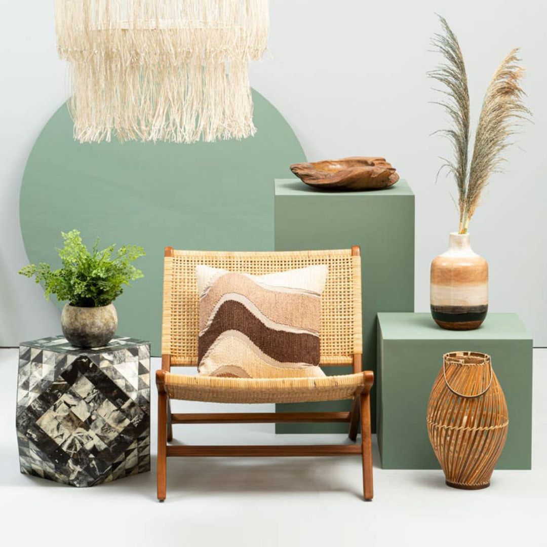 Araya Natural Rattan Lounge Chair – Teak Frame - INSIDE HOUSE