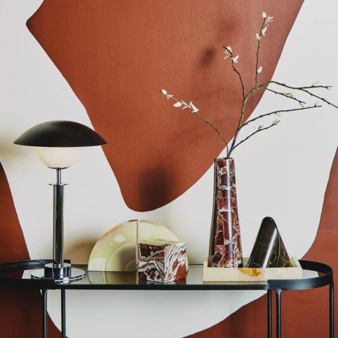 Arven Tapered Red Marble Vase