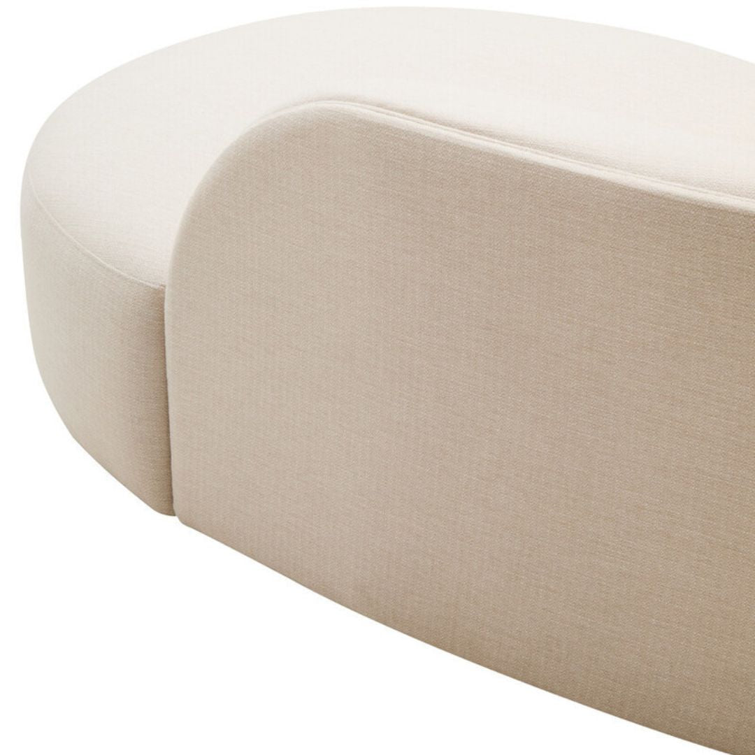 Aurelia Cream Linen Curved 3-Seater Sofa - INSIDE HOUSE