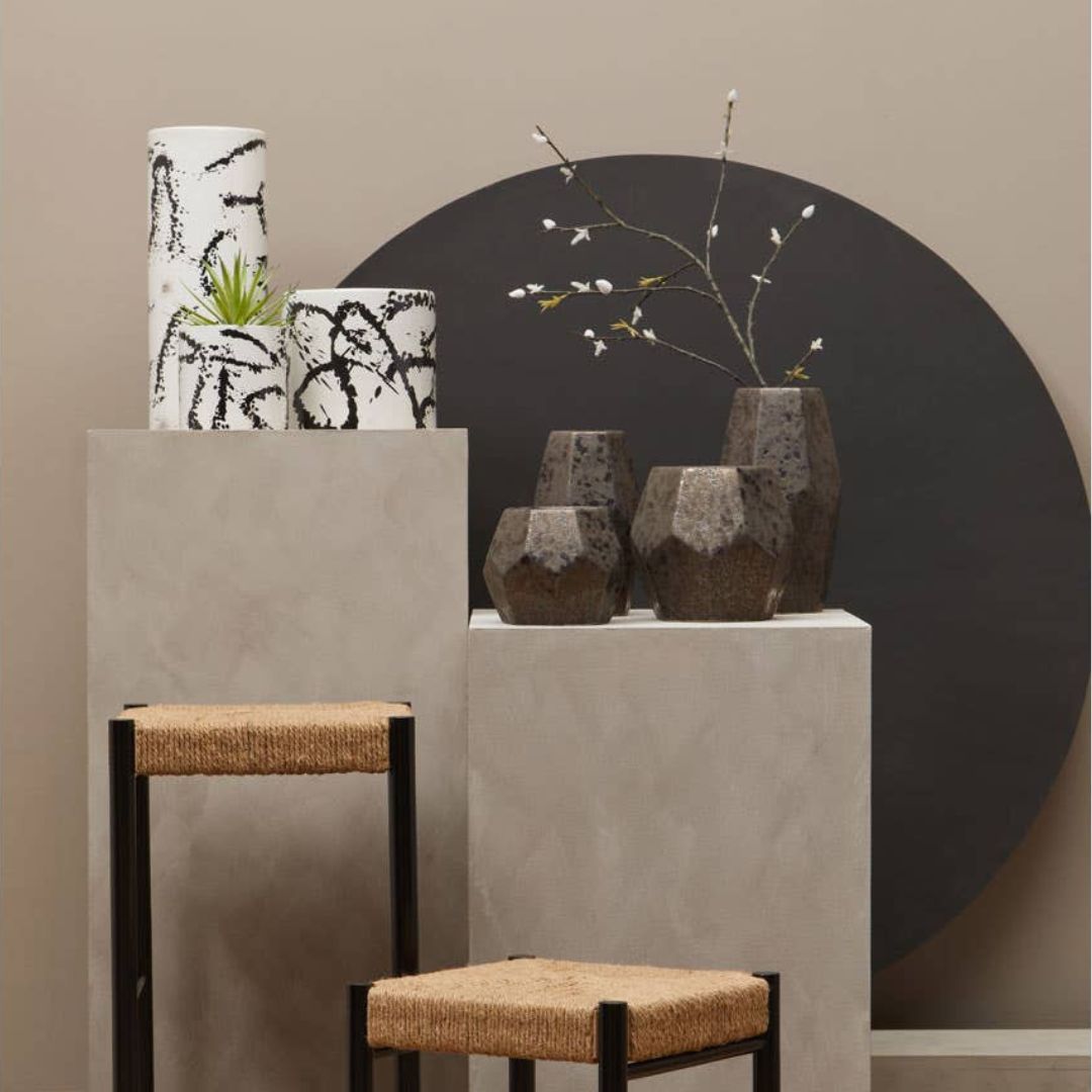 Caelo Black Metallic Ceramic Vase - Small