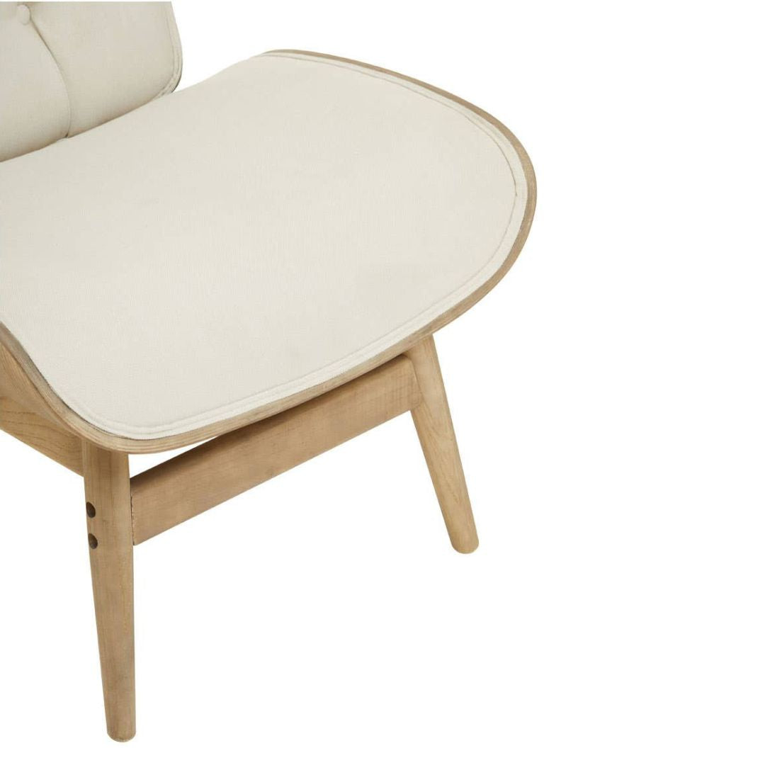 Carlton Tufted Wingback Lounge Chair – Beige &amp; Elmwood - INSIDE HOUSE