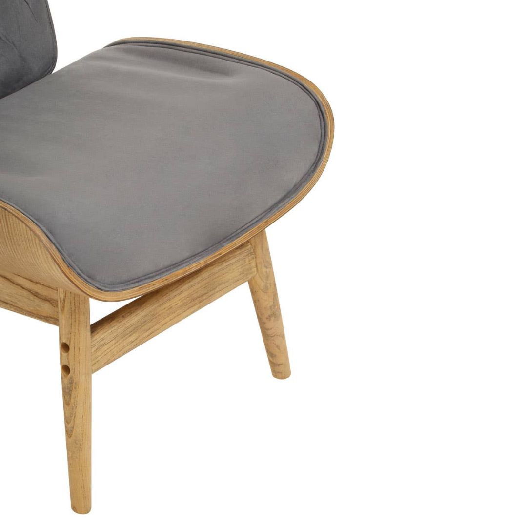 Carlton Tufted Wingback Lounge Chair – Dark Grey Velvet &amp; Elmwood - INSIDE HOUSE