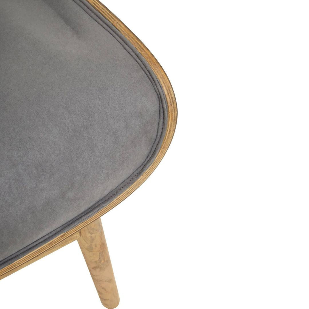 Carlton Tufted Wingback Lounge Chair – Dark Grey Velvet &amp; Elmwood - INSIDE HOUSE