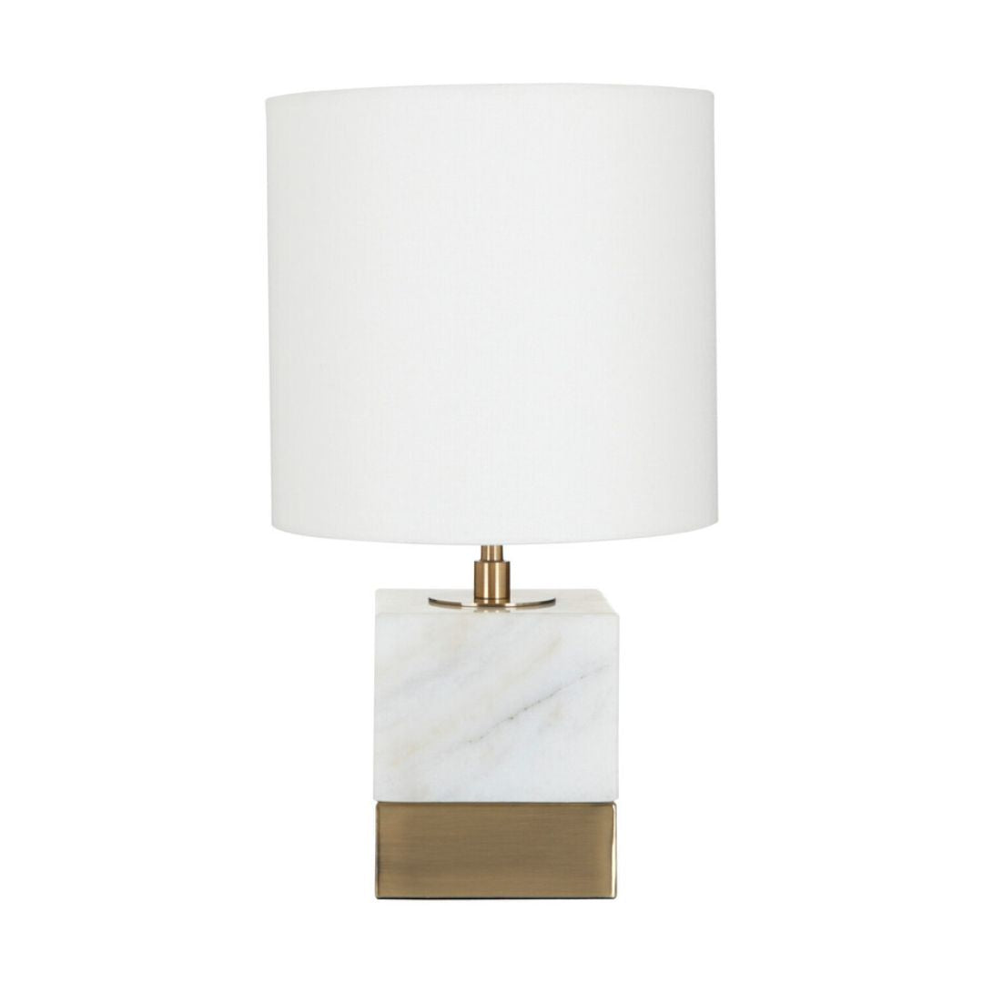 Caspian Marble Block Brass Table Lamp - INSIDE HOUSE