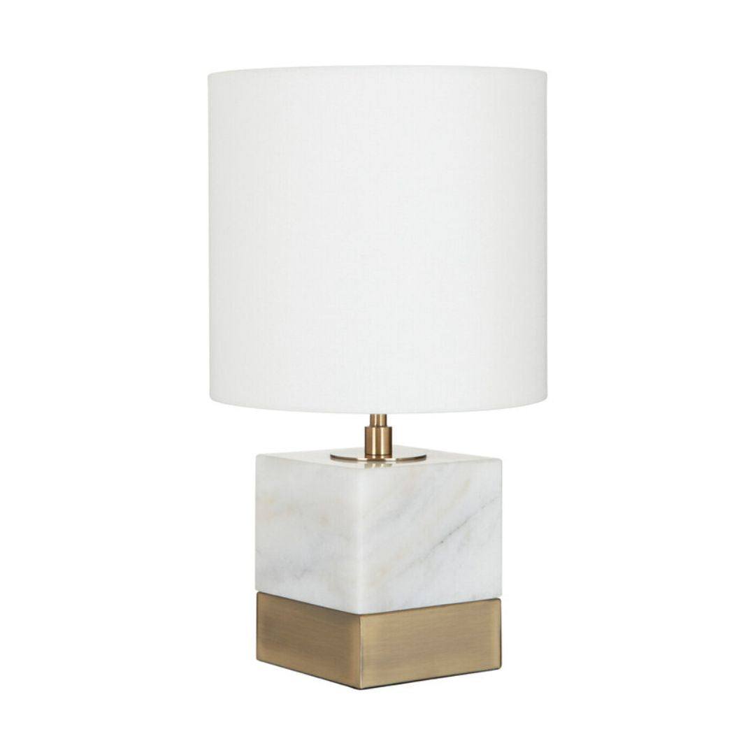 Caspian Marble Block Brass Table Lamp - INSIDE HOUSE