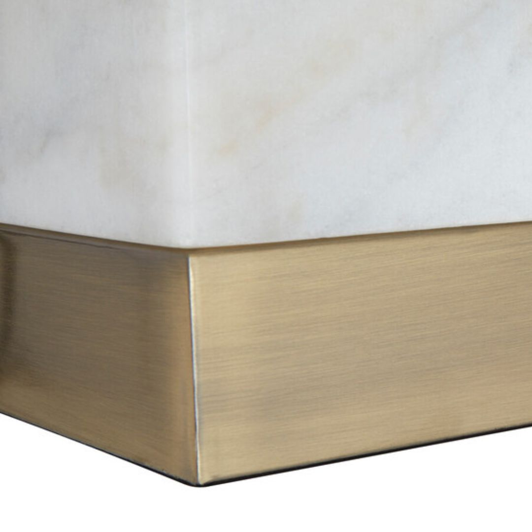 Caspian Marble Block Brass Table Lamp - INSIDE HOUSE