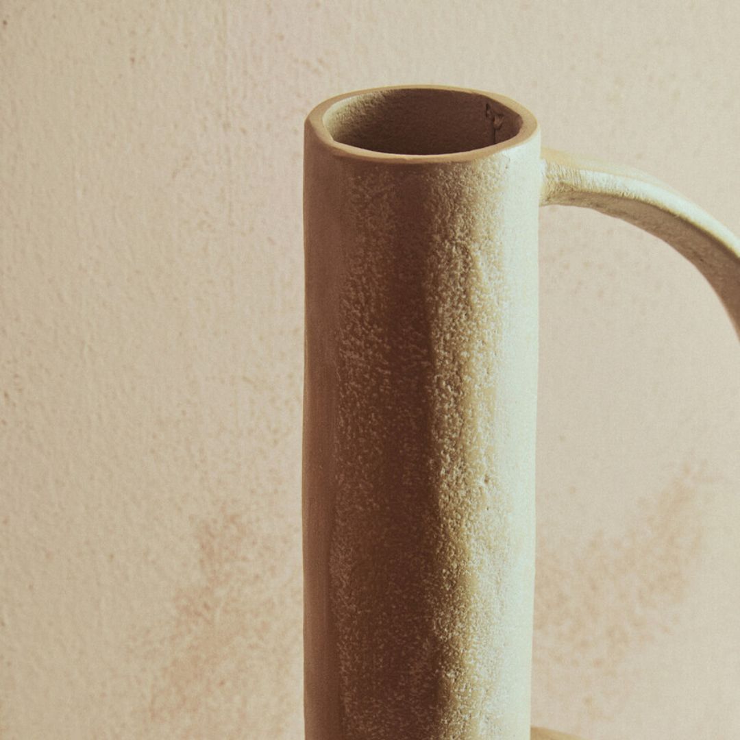 Cavello Distressed Whitewash Handle Vase - Large