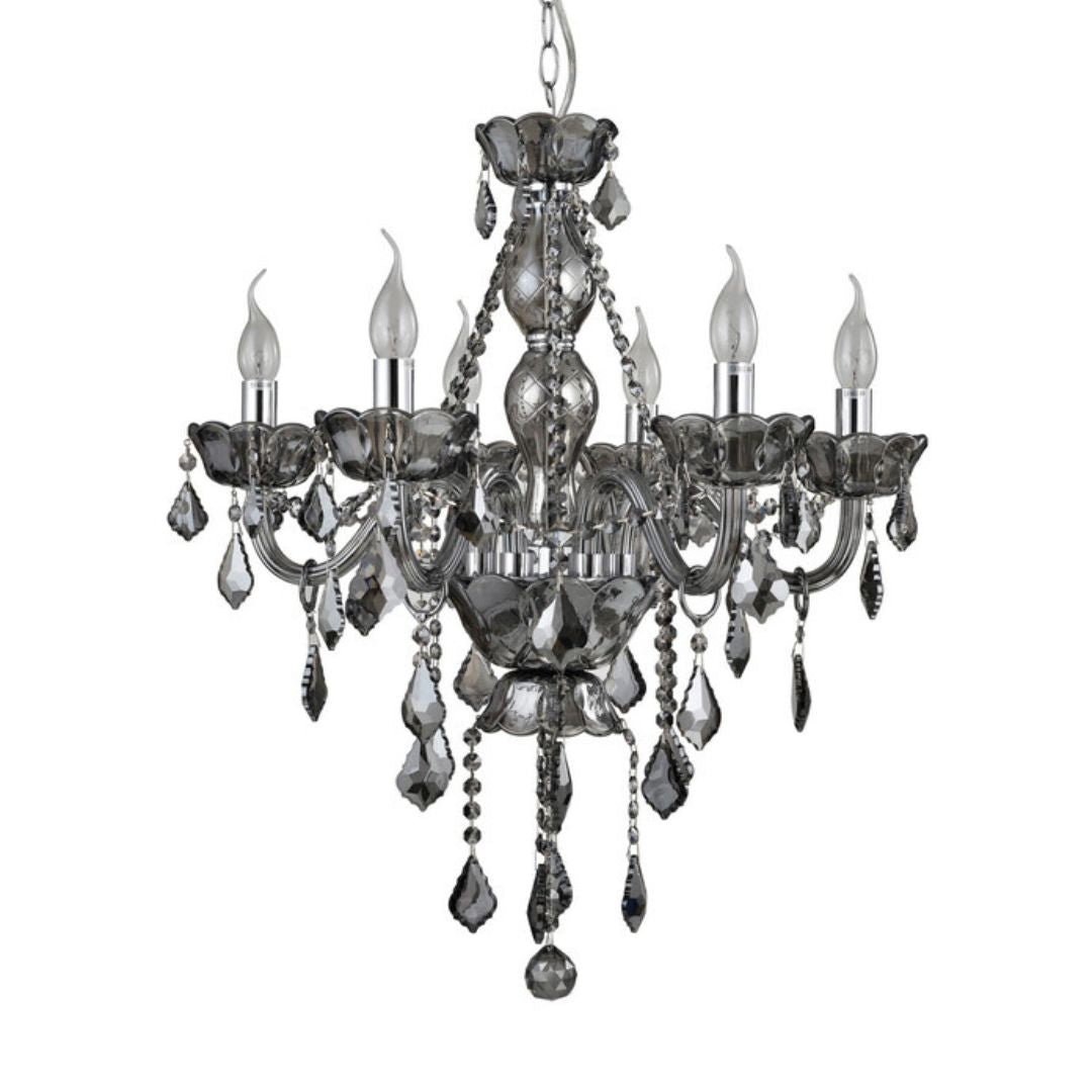 Celestia Smoked Glass Crystal Chandelier - INSIDE HOUSE