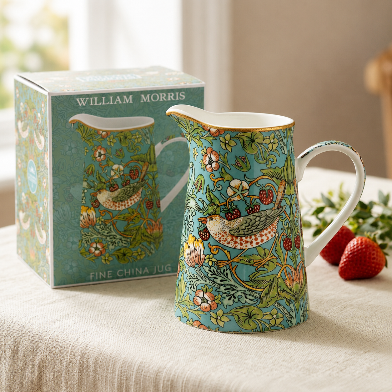Strawberry Thief William Morris Ceramic Jug 500ml
