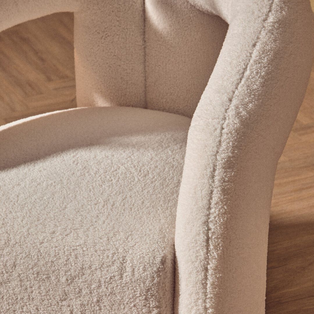 Eira Ivory Bouclé Statement Lounge Chair