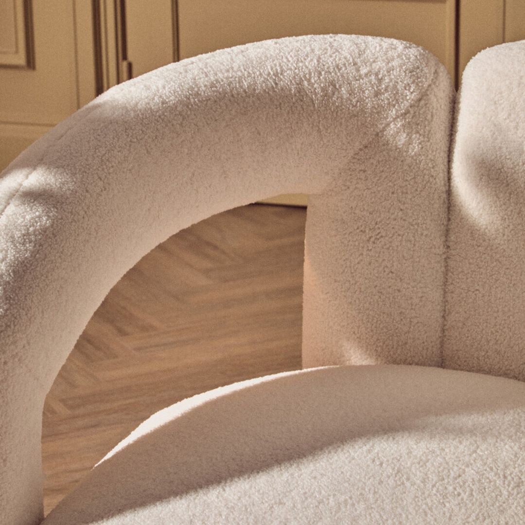 Eira Ivory Bouclé Statement Lounge Chair