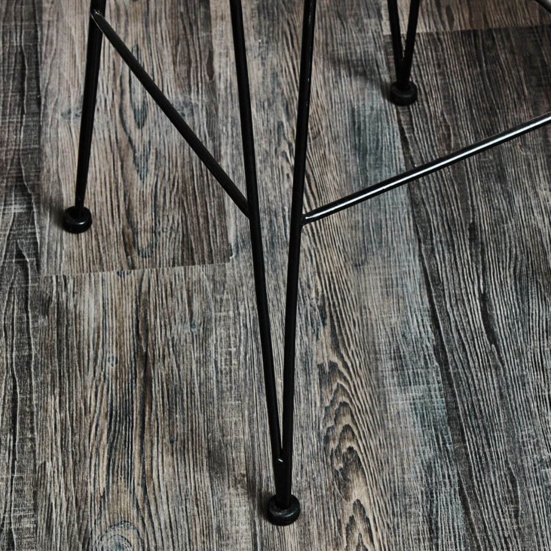 Elio Natural Rattan Bar Chair – Black &amp; Metal Frame