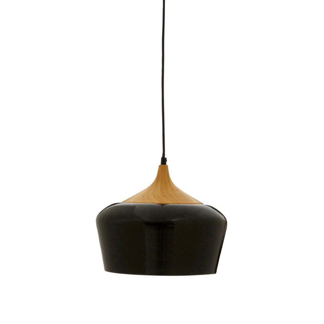 Halden Black Metal Wood Pendant - INSIDE HOUSE
