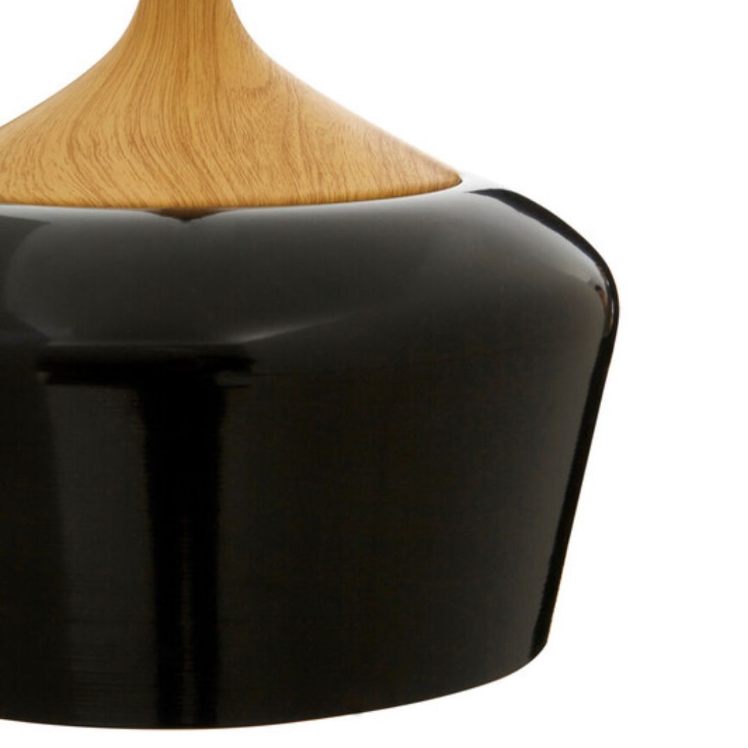 Halden Black Metal Wood Pendant - INSIDE HOUSE