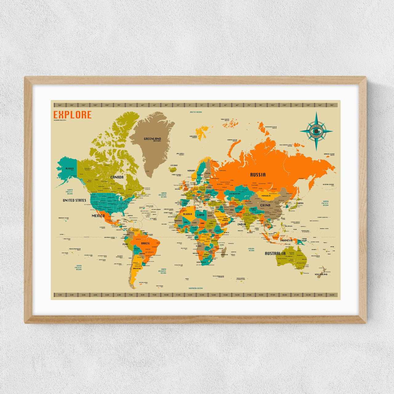 World Map by Jazzberry Blue - INSIDE HOUSE