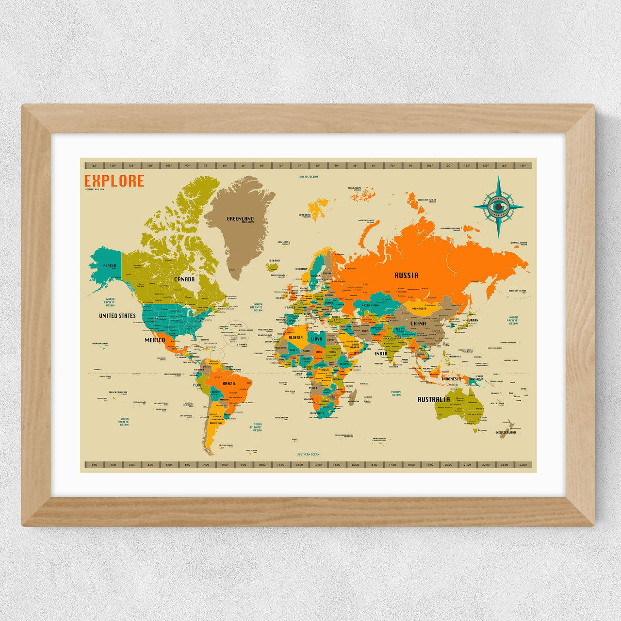 World Map by Jazzberry Blue - INSIDE HOUSE