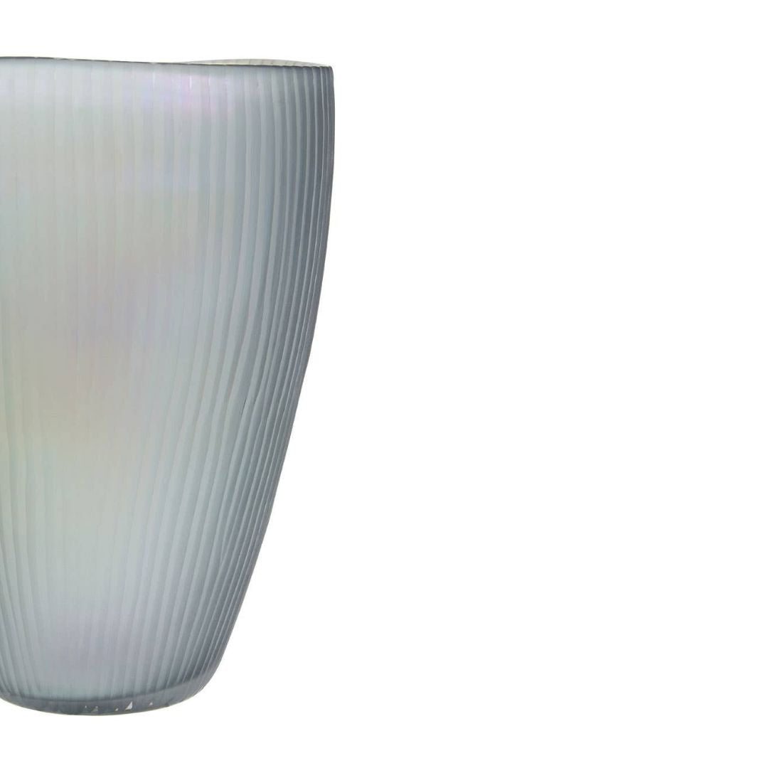 Karo Organic Fluted Glass Vase - Small