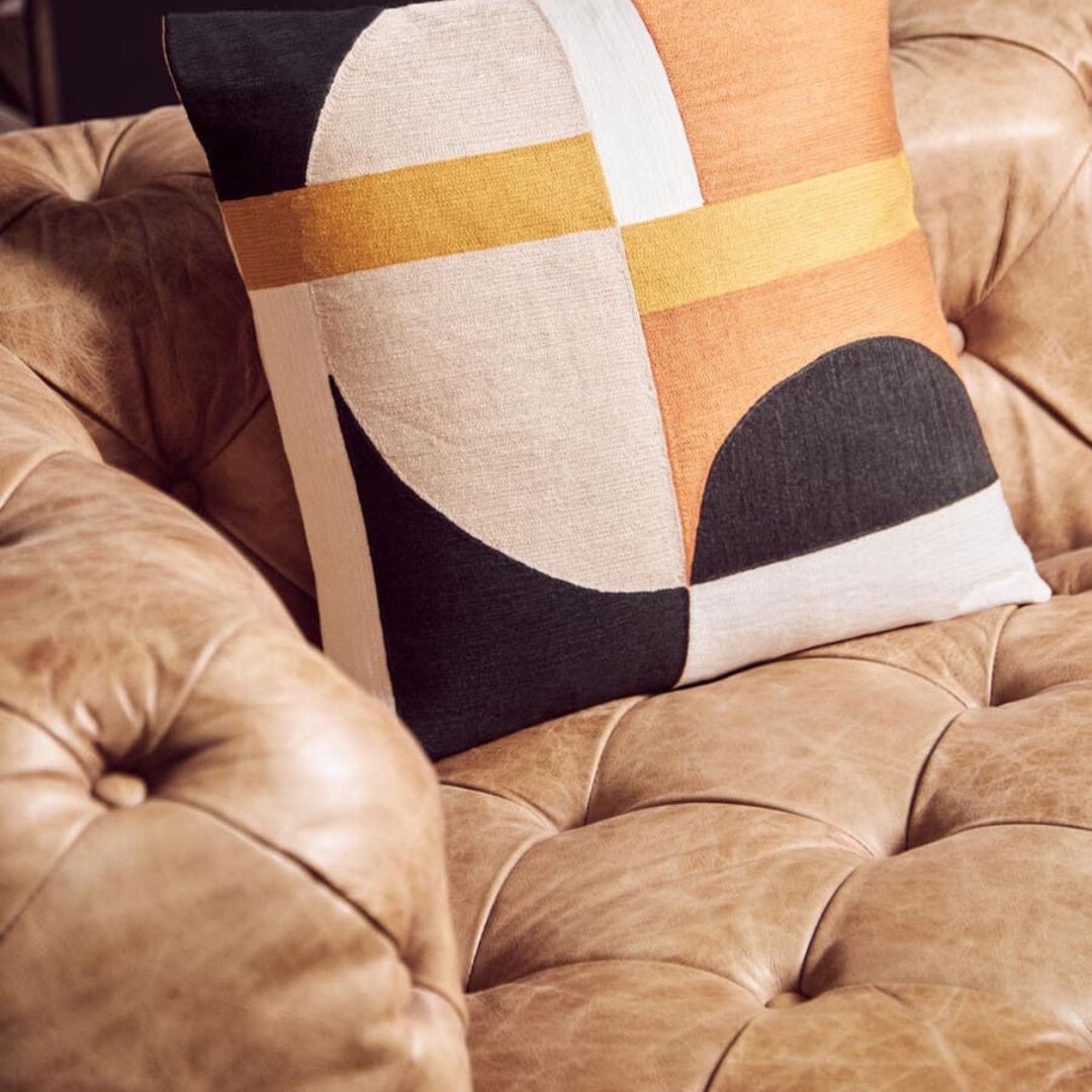 Kensington Brown Leather Chesterfield 3-Seat Sofa - INSIDE HOUSE