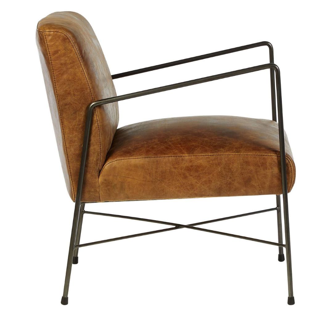 Kensington Genuine Leather Lounge Chair – Light Brown - INSIDE HOUSE