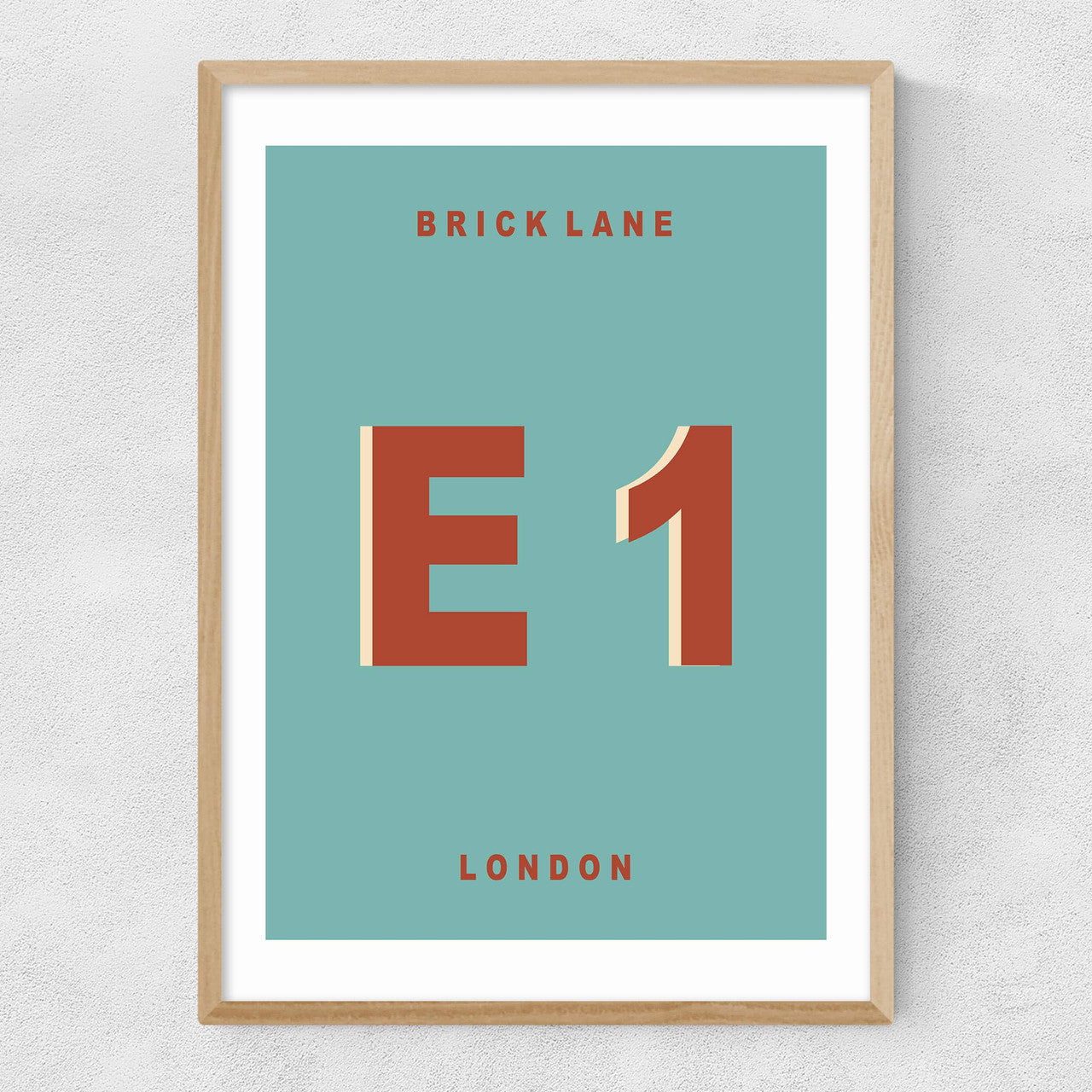 Brick Lane E1 by Luxe Poster Co