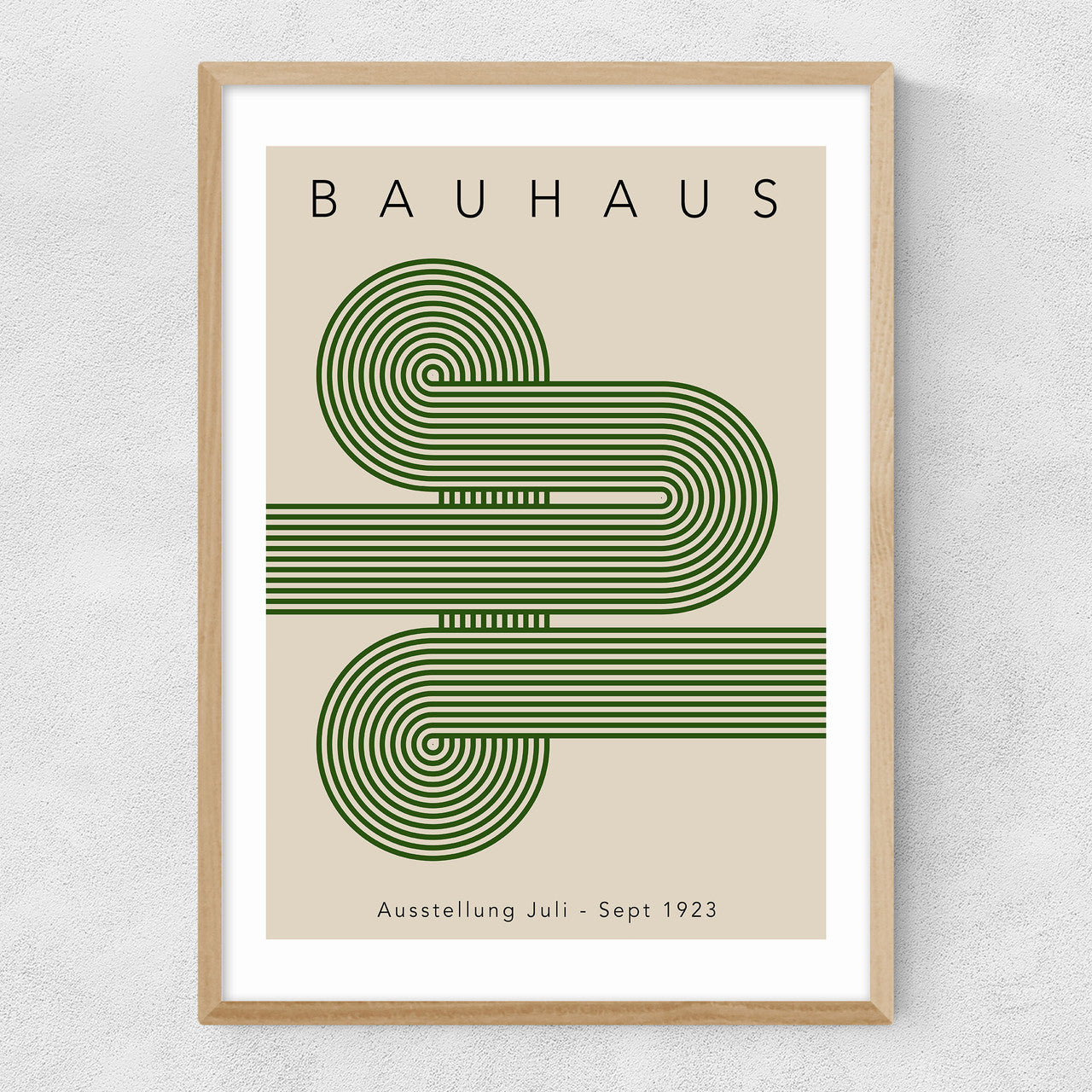 Bauhaus Green Curved Stripes