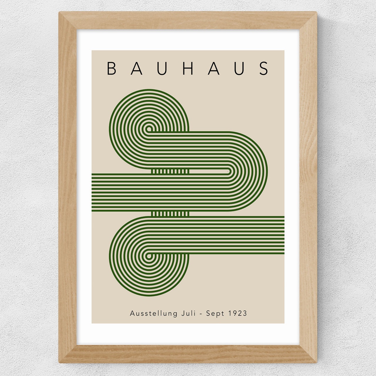 Bauhaus Green Curved Stripes