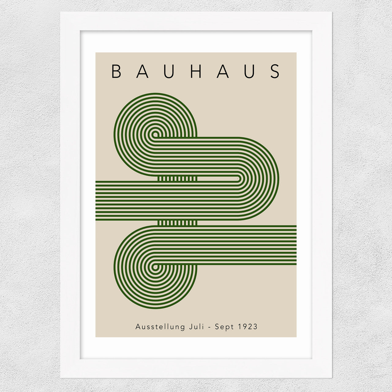Bauhaus Green Curved Stripes