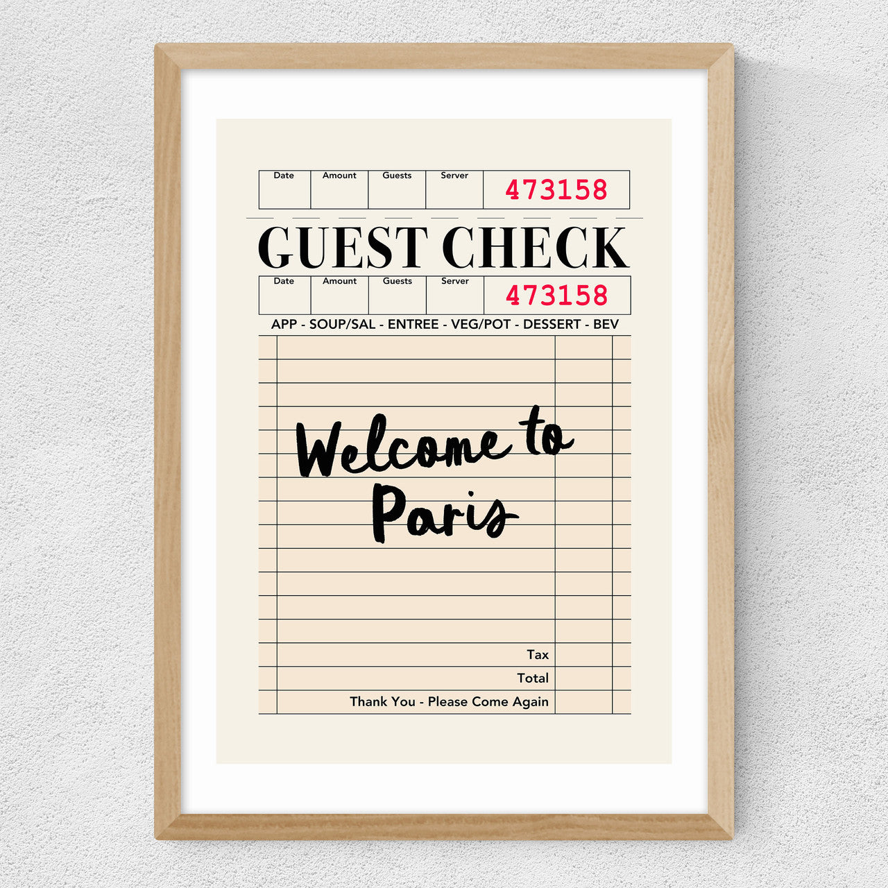 Paris Guest Check