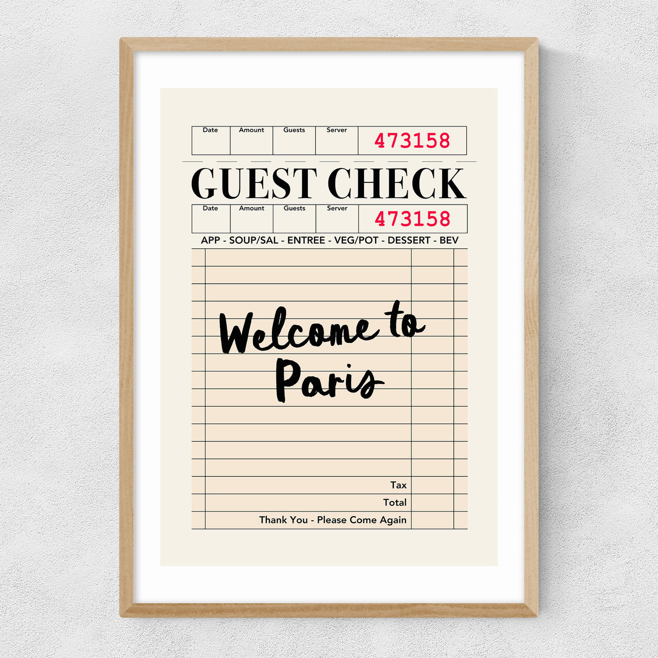 Paris Guest Check