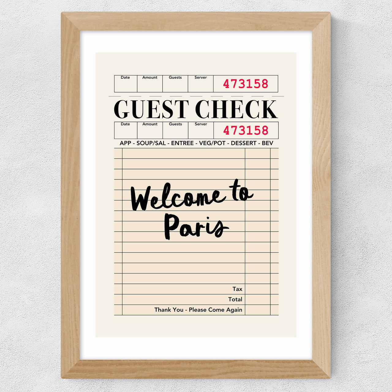 Paris Guest Check