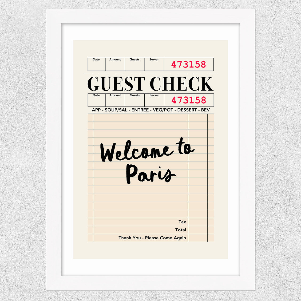 Paris Guest Check